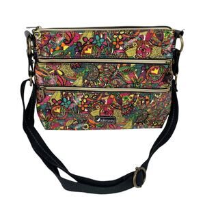 Sakroots Artist Circle Colorful Floral Crossbody Shoulder Bag Multicolor